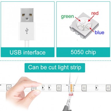 Bande Lumineuse LED USB RVB 5050... Bande Lumineuse LED USB RVB 5050...