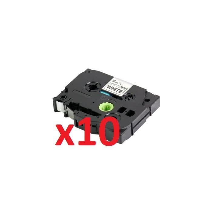 Ruban cassette compatible Brother TZE-231 - Pack de 10 (Noir, Blanc)