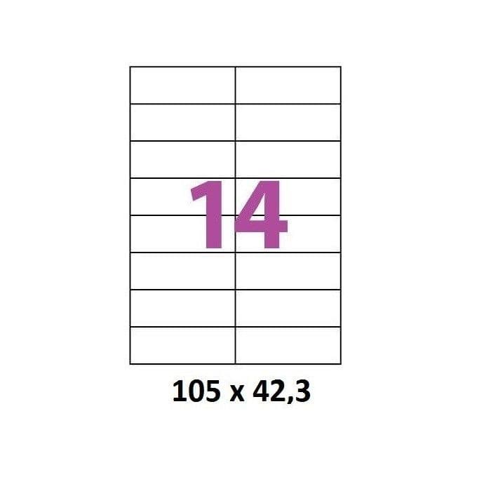 Etiquettes Adhésives Autocollantes 14 par page - 100 pages A4