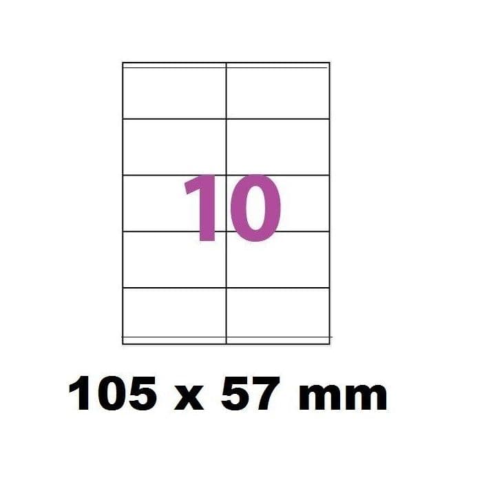 Etiquettes Adhésives Autocollantes 10 par page - 100 pages A4