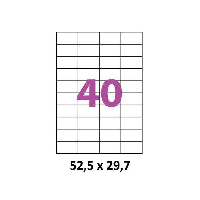 Etiquettes Adhésives Autocollantes 40 par page - 100 pages A4