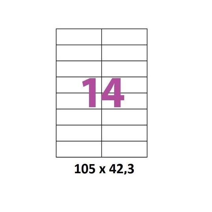Etiquettes Adhésives Autocollantes 14 par page - 100 pages A4