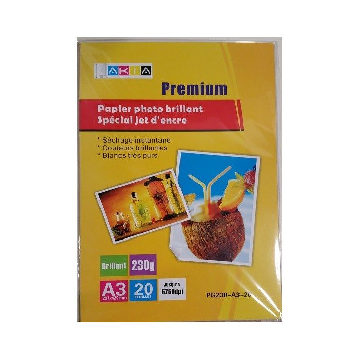 Papiers photo brillant - A3 - 20 feuilles - 230g